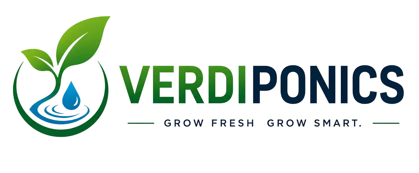 VerdiPonics White Logo Transparent Background